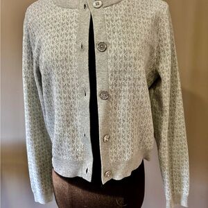 Michael Kors Silver threaded gray cardigan. Never worn.
